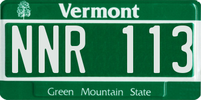 VT license plate NNR113