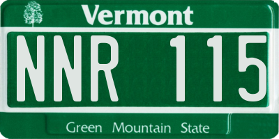 VT license plate NNR115