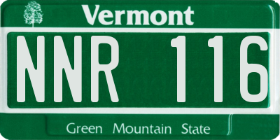 VT license plate NNR116