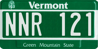 VT license plate NNR121
