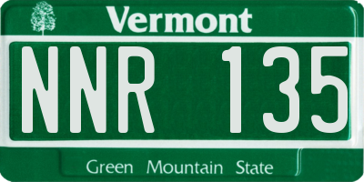 VT license plate NNR135