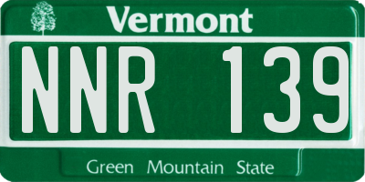 VT license plate NNR139
