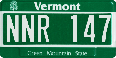 VT license plate NNR147