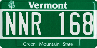 VT license plate NNR168