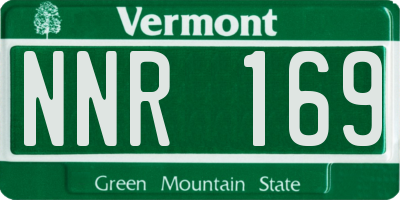 VT license plate NNR169