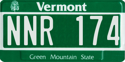 VT license plate NNR174