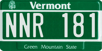 VT license plate NNR181