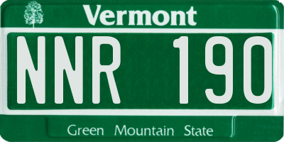 VT license plate NNR190