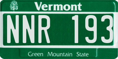 VT license plate NNR193