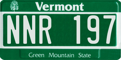 VT license plate NNR197