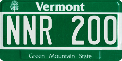 VT license plate NNR200