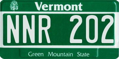 VT license plate NNR202