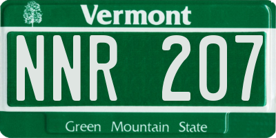 VT license plate NNR207