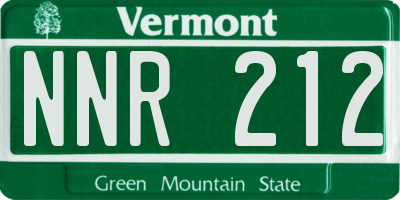 VT license plate NNR212