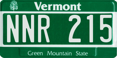 VT license plate NNR215