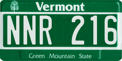 VT license plate NNR216