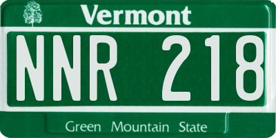 VT license plate NNR218