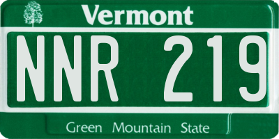 VT license plate NNR219