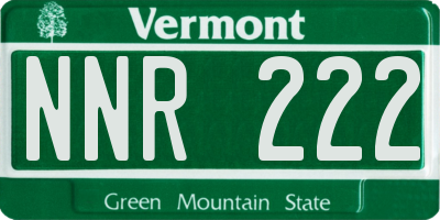 VT license plate NNR222