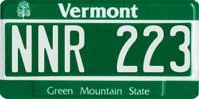 VT license plate NNR223
