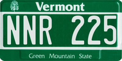 VT license plate NNR225