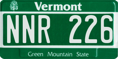 VT license plate NNR226