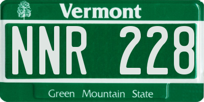 VT license plate NNR228