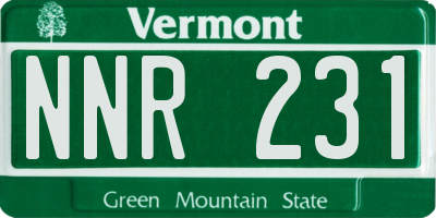 VT license plate NNR231