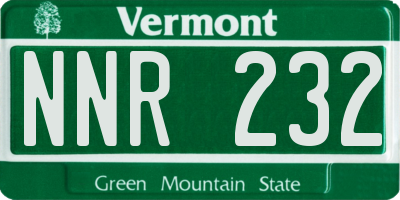 VT license plate NNR232
