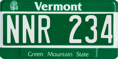 VT license plate NNR234
