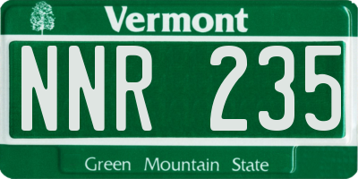 VT license plate NNR235