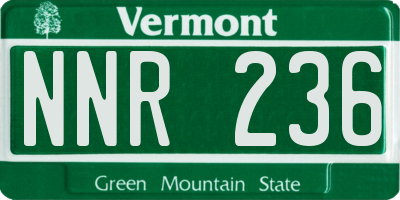 VT license plate NNR236