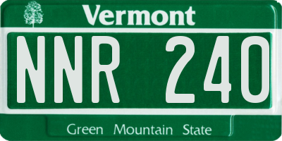 VT license plate NNR240