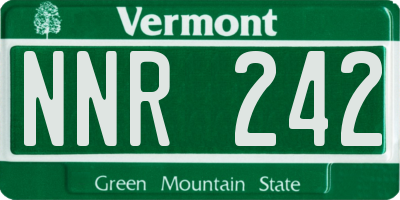 VT license plate NNR242