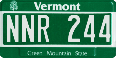 VT license plate NNR244