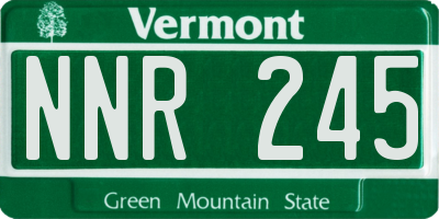 VT license plate NNR245