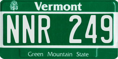 VT license plate NNR249
