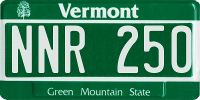 VT license plate NNR250