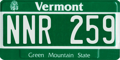 VT license plate NNR259