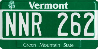 VT license plate NNR262