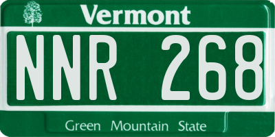 VT license plate NNR268