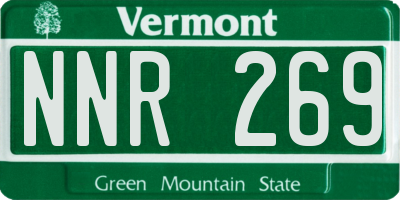 VT license plate NNR269