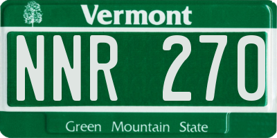 VT license plate NNR270