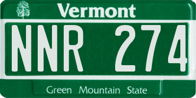 VT license plate NNR274