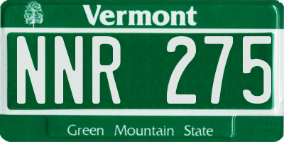 VT license plate NNR275