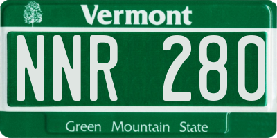 VT license plate NNR280