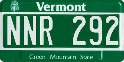 VT license plate NNR292