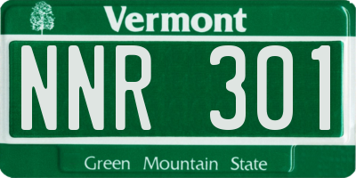 VT license plate NNR301
