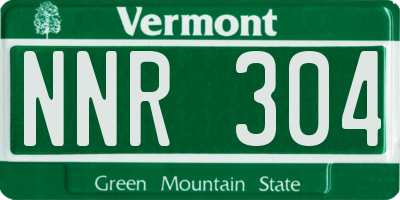 VT license plate NNR304