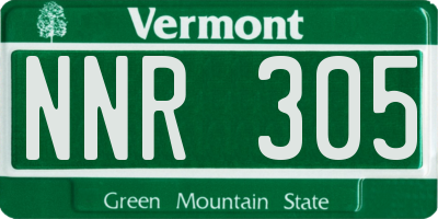 VT license plate NNR305